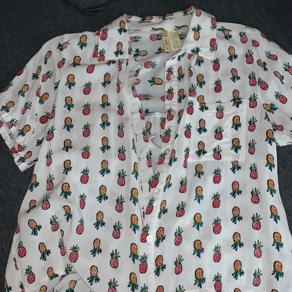 Pineapple button up shirt